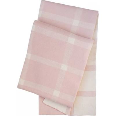 SCANquilt Deka pletená Design káro ružová smotanová 130x190