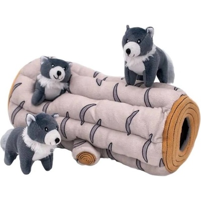 Zippy Paws plyš Burrow Vlci v kmeni 34 cm