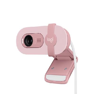 Brio 100 Full HD Webcam for Meetings and Streaming, Auto Light Balancing, Built-in Microphone, Cover Panel, USB-A, for Microsoft Teams, Google Meet, Zoom and More - Pink - 960-001623