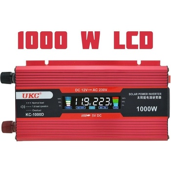 UKC Ивнертор за напрежение ukc kc-1000d, 12v-220v, 1000w, Дисплей (kc-1000d)