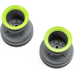Losi Светлосиви MT диск на колелото, зелен beadlock (2): Mini LMT