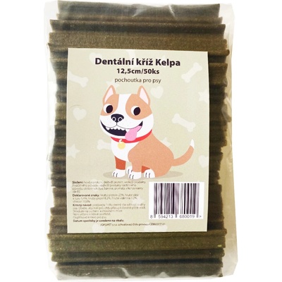 Pochoutka Dentální kříž Spirulina 12,5 cm 50 ks
