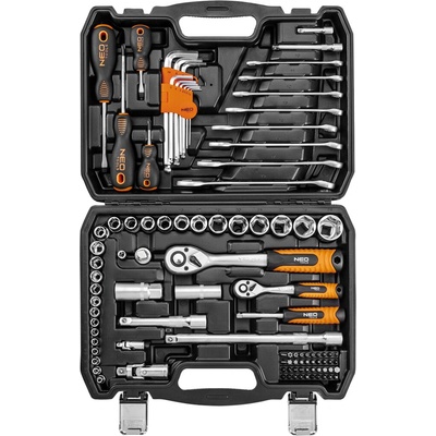 NEO TOOLS Sada zásuviek 100 ks sada, 1/2", 1/4" 10 206