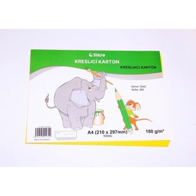 Kreslící karton A4 žlutý 180g/50l