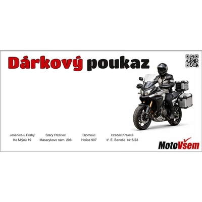 MOTOVŠEM Elektronický dárkový poukaz pro pohodáře - 500 Kč