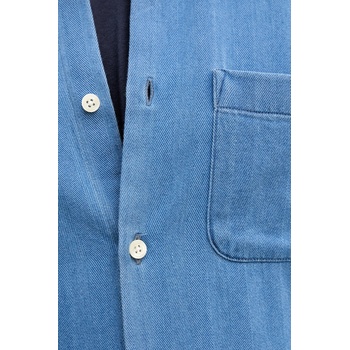 Frescobol Carioca Памучна риза Frescobol Carioca в синьо със стандартна кройка с италианска яка 2597.857 (2597.857)