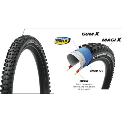 MICHELIN E-WILD FRONT 29x2.40 PERFORMANCE LINE KEVLAR GUM-X/MAGI-X TS TLR (85512) Uni