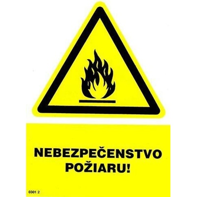 0301 2 S Nebezpečenstvo požiaru ! A5 samolepka