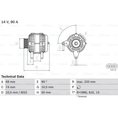 Generátor BOSCH 0 986 040 380 (0986040380)