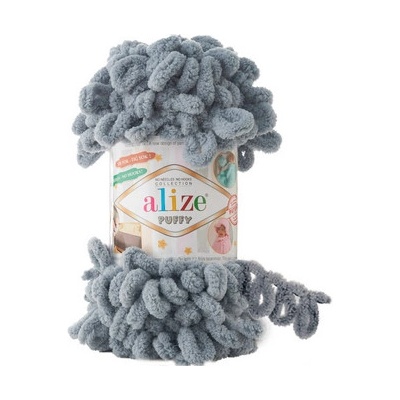 Priadza Alize Puffy 428 - středně šedá