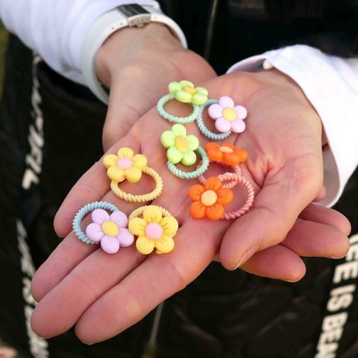 Dětské gumičky do vlasů 10 ks - kytičky – Zboží Dáma