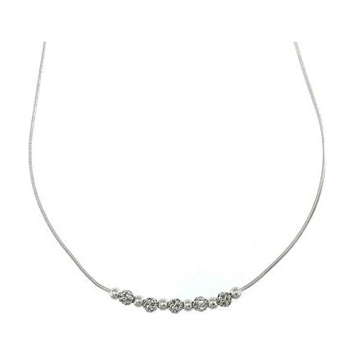Infinity Silver Stříbrný náhrdelník s filigránovými kuličkami 570042
