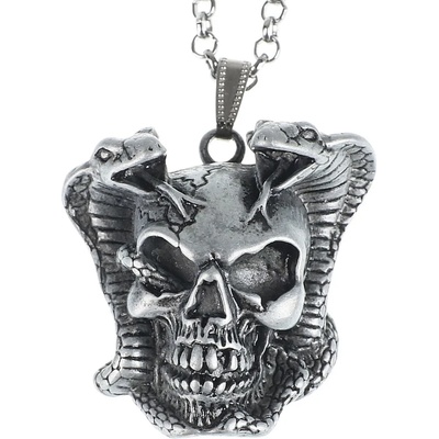 Leather & steel fashion Колие с висулка Череп - lsf4 63