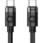 ORICO кабел Cable USB C-to-C PD 60W Charging 1.0m Black - CDX-60CC-BK (CDX-60CC-BK-BP) - cybertrade
