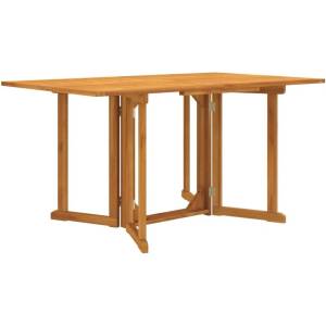  Сгъваема градинска маса тип пеперуда 150x90x75 см тик масив