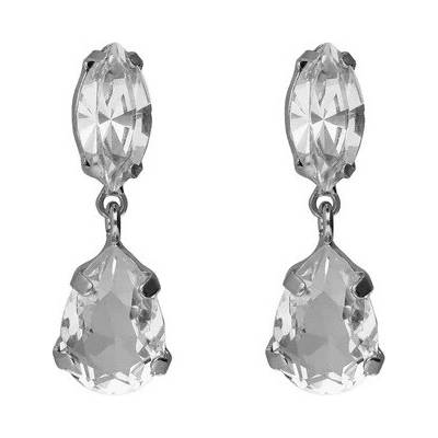 Victoria Cruz Blyštivé visiace strieborné náušnice s kryštálmi Lieve A5536-07HT