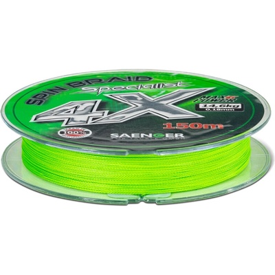 Saenger šňůra Specialist Spin Braid 4X 0,12mm 9,4kg 150m Fluo Green
