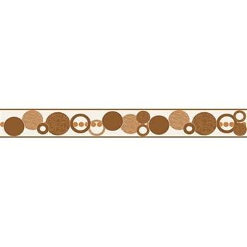 IMPOL TRADE D 58-017-4 Samolepiaca bordúra kruhy hnedé, rozmer 5 m x 5,8 cm