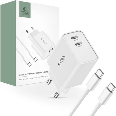 Tech-Protect C35W USB-C / USB-C White (9319456605570)