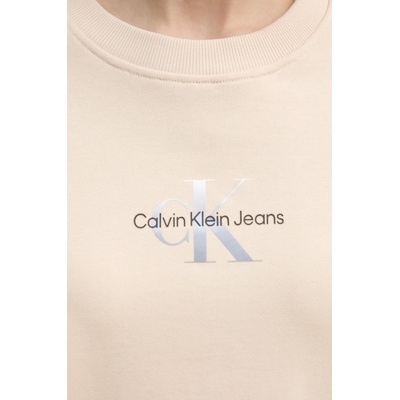 Calvin Klein Памучен суичър Calvin Klein Jeans в бежово с принт J20J225360 (J20J225360)