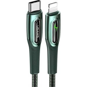 USAMS кабел плетен M2 за Lightning, Smart Power-off, 20W PD, 1.2m, тъм (Usa001059)