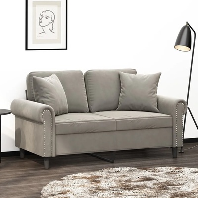 vidaXL Декоративни възглавници, 2 бр, светлосиви, 40x40 см, кадифе (349485)