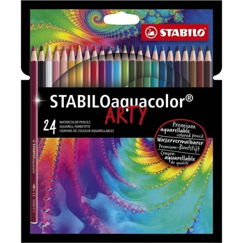 STABILO Комплект акварелни моливи, Stabilo, Aquacolor Arty, ST1624/1-20, 24 цвята (ST1624/1-20)