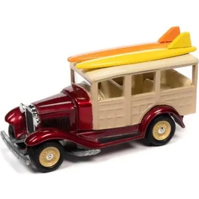 Ford Model A Woody 1931 červená Johnny Lightning 1:64