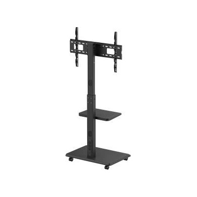 Ergo Office Stand / TV cart Ergo-Office, max. load 50kg / 5kg shelf, max. VESA 600x400, built-in power strip, black, ER-304 B