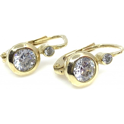 Jan Kos jewellery zlaté náušnice s bílým kamenem 31501374