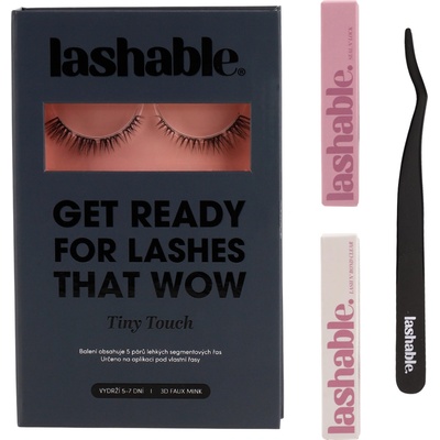 Lashable DIY umělé trsové řasy Startovací Sada Tiny Touch 5-12mm trsové řasy 5-13mm + Lepidlo na řasy 5g + Fixátor 5g + Aplikátor na řasy 1ks - vhodné pro citlivou pokožku – Zboží Mobilmania
