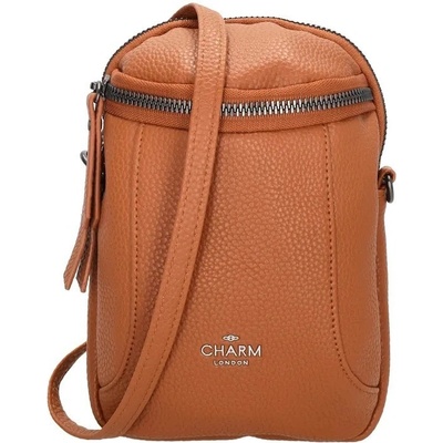 Charm London elegantní kožená kabelka na mobil „Belleza“ Hnědá