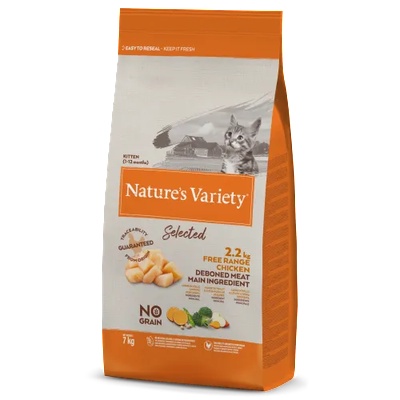 Nature`s variety selected kitten - free range chicken - Пълноценна, Натурална храна, БЕЗ ЗЪРНО за подрастващи котки до 1 година, бременни и кърмещи котки - САЩ - 7 кг 927159