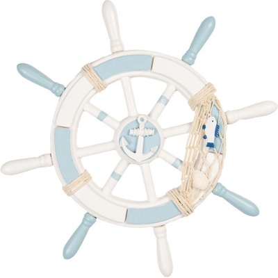 Dekorace modro-bílé dřevěné kormidlo – 34x3 cm – Hledejceny.cz