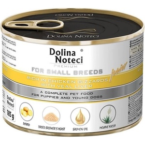 Dolina Noteci Premium Junior Small Breed Пилешки Сърца и Телешки Черен Дроб 185 г