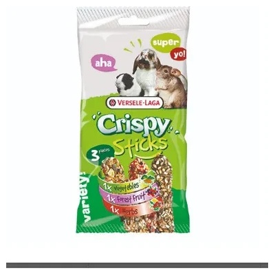 Versele-Laga Sticks Triple Variety Pack Herbivores - Разнообразие от три различни вкуса в една опаковка за тревопасните - зайче, морско свинче или чинчила, 165 гр