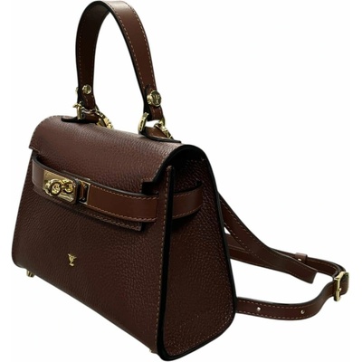 Bagger dámska malá kožená kabelka do ruky/crossbody tmavo hnedá 0192