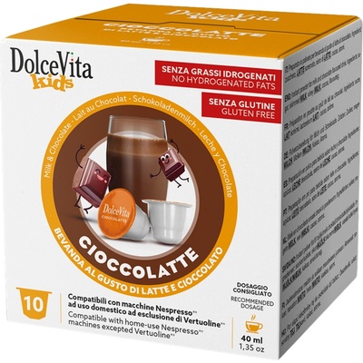 Dolce Vita Nespresso капсули Italfoods Dolce Vita CIOCCO LATTE Шоколадова напитка с мляко 10 броя