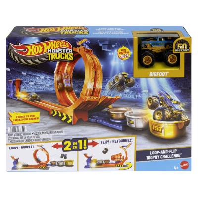 Hot Wheels monster trucks dráha se smyčkou a bigfootem JBX64