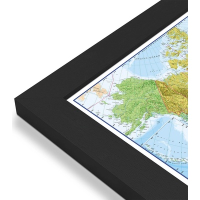 Maps International Severní Amerika - nástěnná politická mapa 100 x 120 cm Varianta: mapa v dřevěném rámu, Provedení: Pegi černý