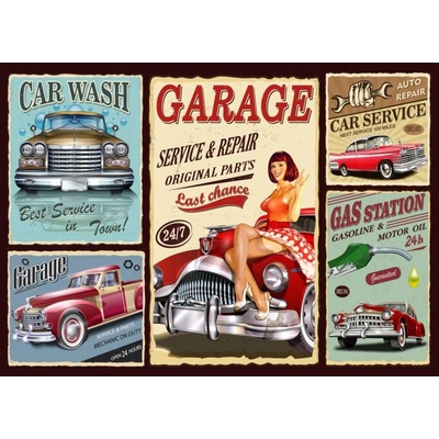 Grafika Retro autoservis 500 dílků