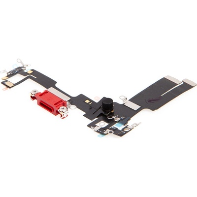 AppleMix Napájací a dátový konektor s flex káblom + mikrofóny pre Apple iPhone 14 - červený - kvalita A+