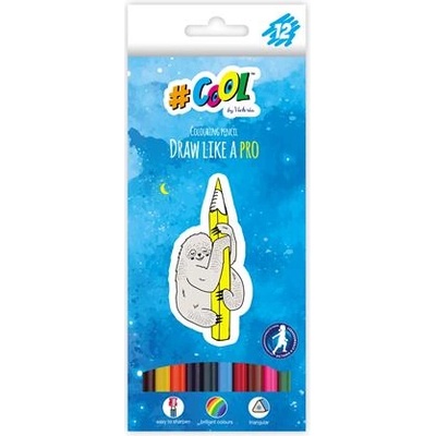 Victoria Комплект цветни моливи, триъгълни, cool by victoria, 12 различни цвята
