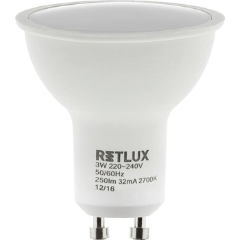 Retlux RLL 304 GU10 žárovka 9W studená bílá