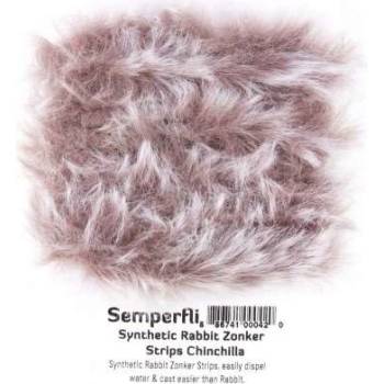 Semperfli Sytetické Proužky Králičí Kůže Synthetic Rabbit Zonker Strips Chinchilla