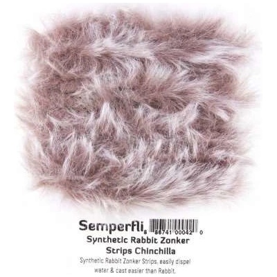 Semperfli Sytetické Proužky Králičí Kůže Synthetic Rabbit Zonker Strips Chinchilla