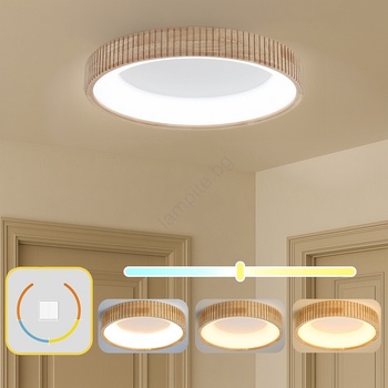 Brilagi - LED таванно осветително тяло FALCON WOOD MODERN LED/40W/230V Ø 60 см дърво (BG3360)