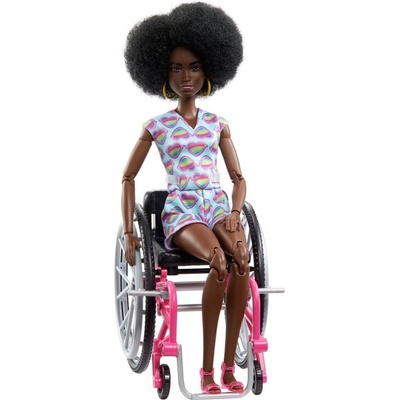 Barbie Modelka 194 na invalidním vozíku v overalu se srdíčky – Zboží Dáma