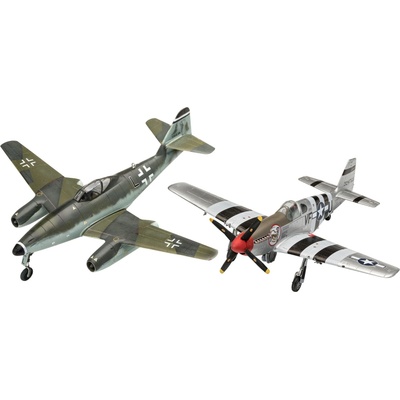 Revell Комплект сглобяеми модели Revell - Военен самолет Месершмит Me262 & P-51B (R03711)