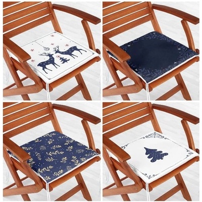 Mila Home Възглавници за сядане в комплект от 4 бр. с коледни мотиви 40x40 cm Blue Christmas - Mila Home (HKG-Frm4lu-Set781)